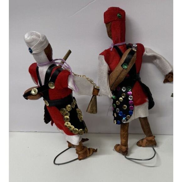 3 Vintage Moroccan Folk Art Doll, Handmade Leather Moroccan Doll- Beautiful-‎ - Picture 9 of 16